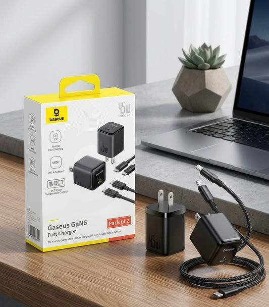 Baseus 45w GaN6 Type-C To Type-C With Cable