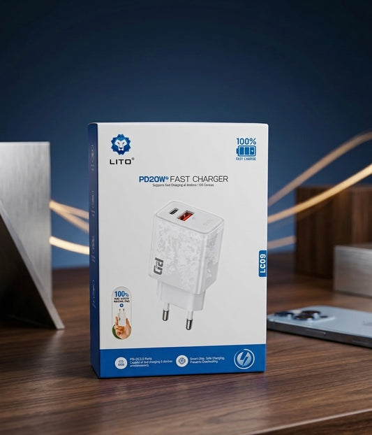 Lito 20w Type-C & USB Charger With Cable LC09