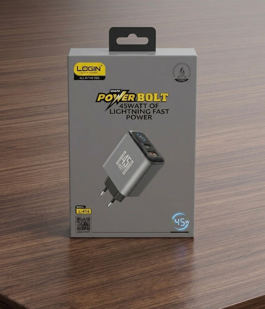 Login 45W Type-C & USB Charger With Cable L-414