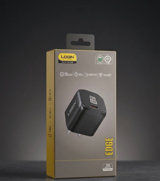 Login 20W GaN Charger Type-C With Lightining Cable