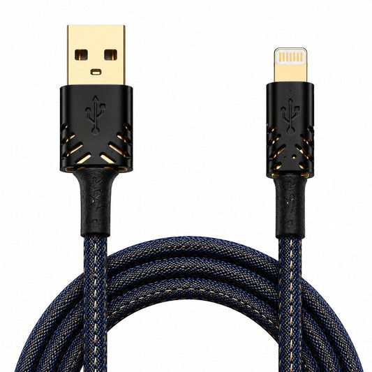 Jeans Braided Cable USB To Lightining For IPhone Fast Charging Cable