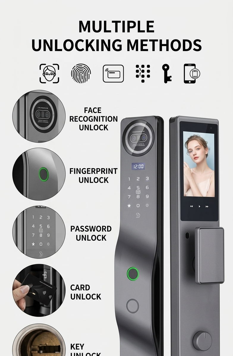 3D Face & Fingerprint Door Lock-LWF27s
